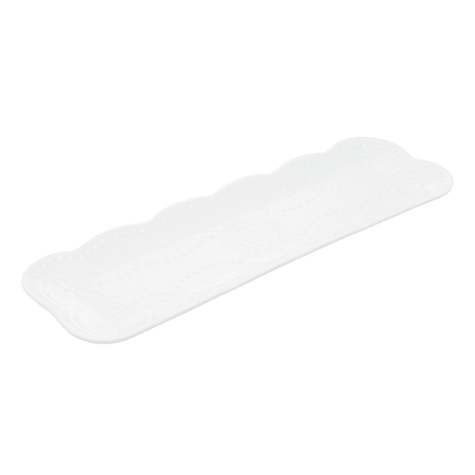 Bandeja de Porcelana Butterfly Branca - DoceLar Loja