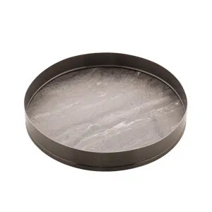 Bandeja Redonda Escovada Fundo Matt Black - DoceLar Loja