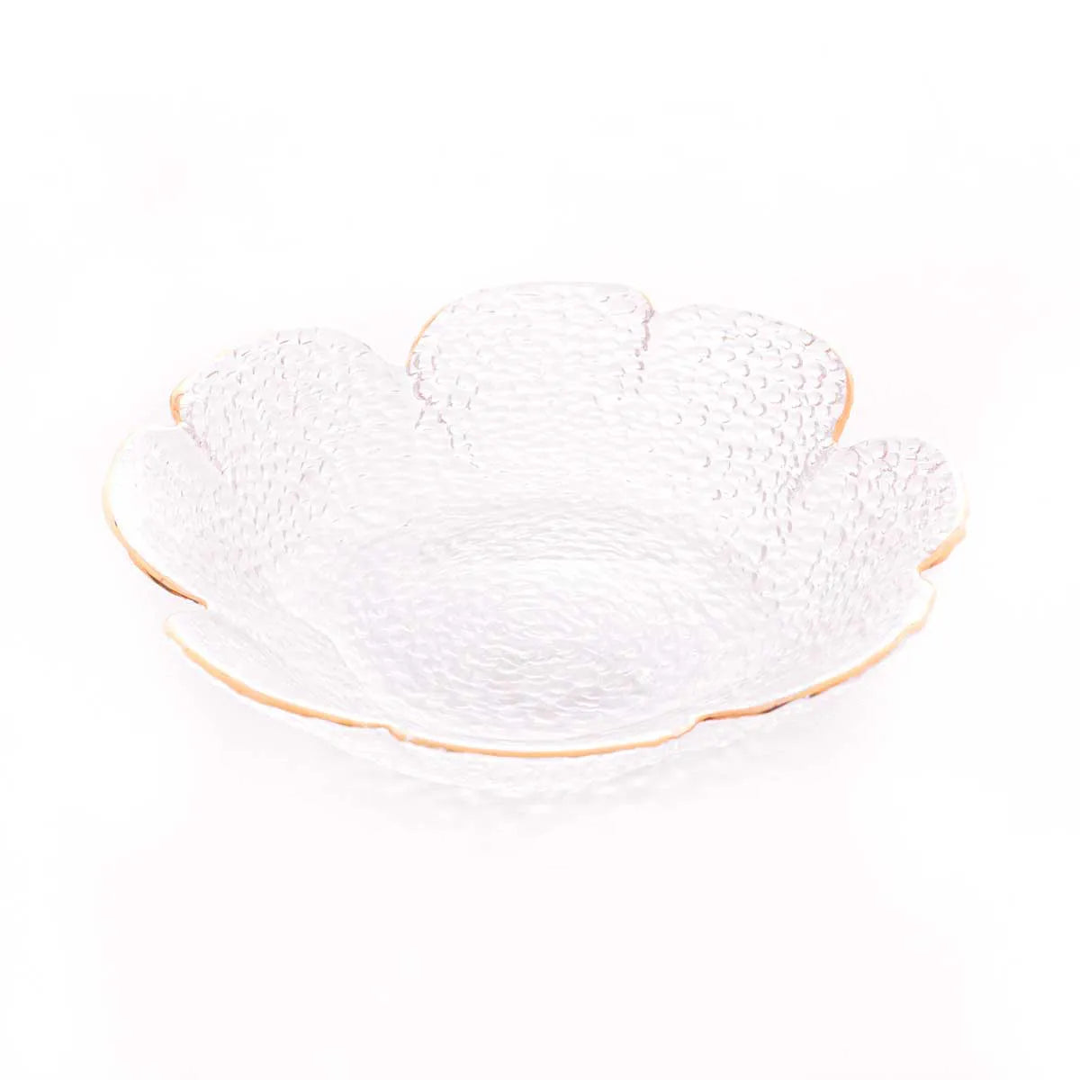 Bowl Cristal Martelado com Borda Dourada Taj-P - DoceLar Loja