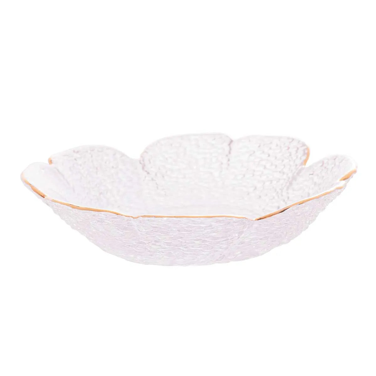 Bowl Cristal Martelado com Borda Dourada Taj-P - DoceLar Loja