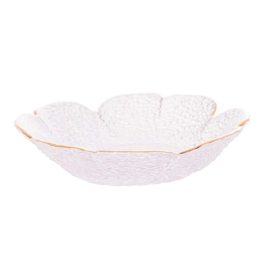 Bowl Cristal Martelado com Borda Dourada Taj-P - DoceLar Loja