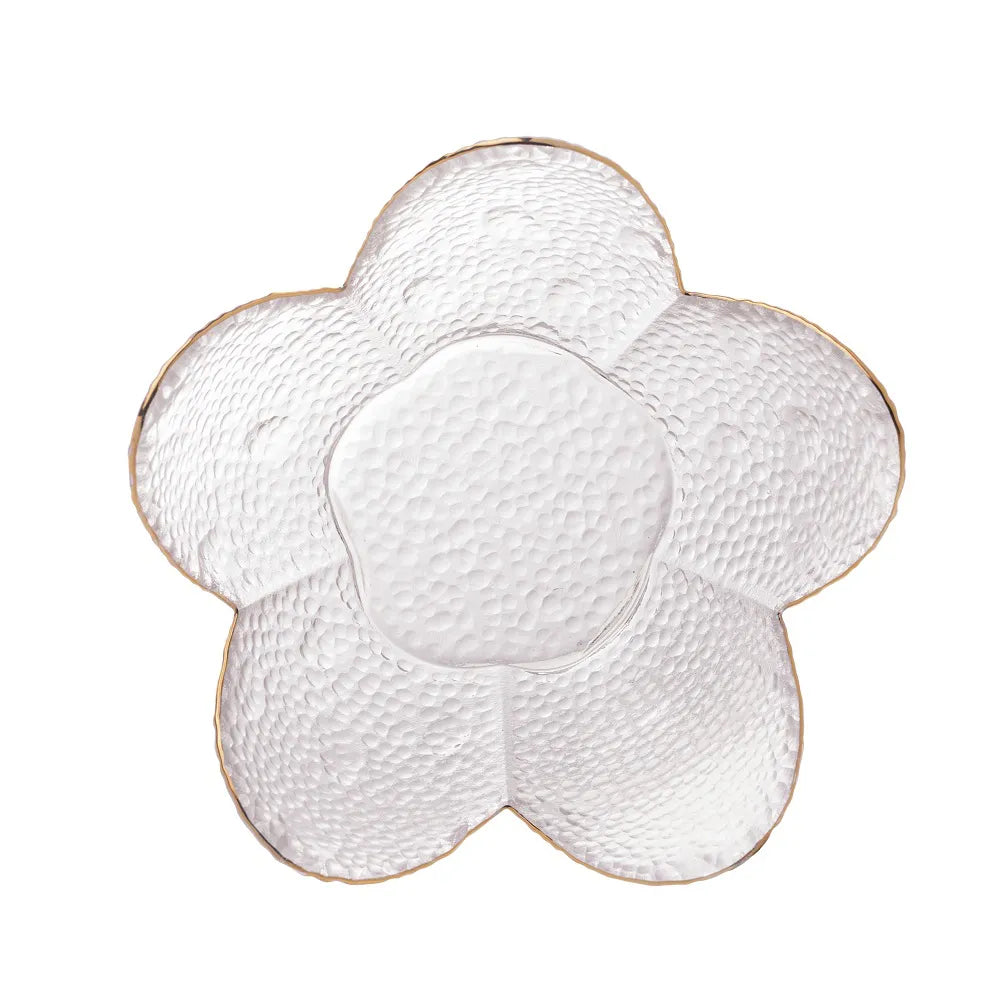 Bowl Cristal Martelado com Borda Dourada-M - DoceLar Loja