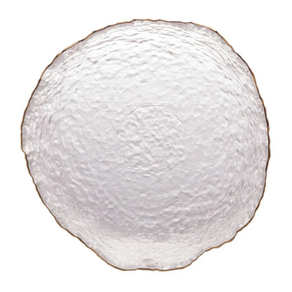 Bowl Cristal Martelado com Borda Dourada Taj-G - DoceLar Loja