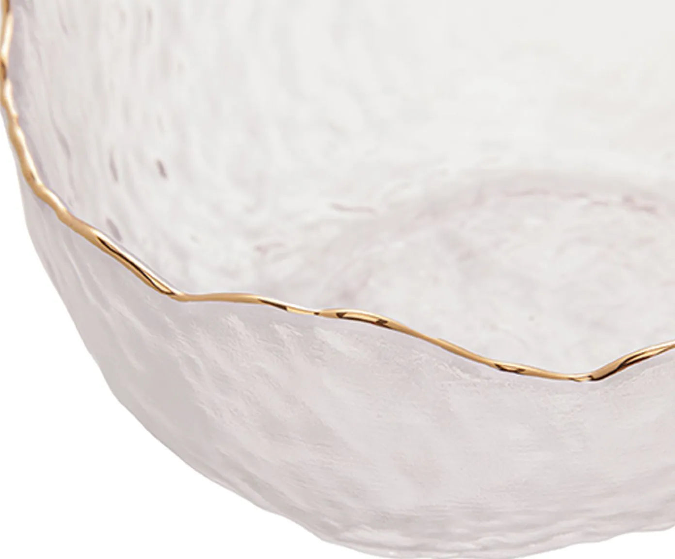 Bowl Cristal Martelado com Borda Dourada Taj-M - DoceLar Loja