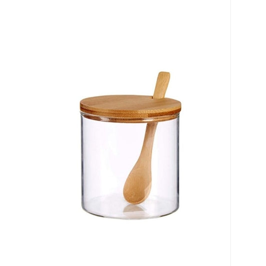Açucareiro com Tampa e Colher Bambu - DoceLar Loja