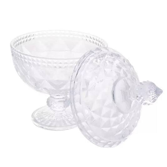 Potiche C/Pé de Cristal Diamond - DoceLar Loja