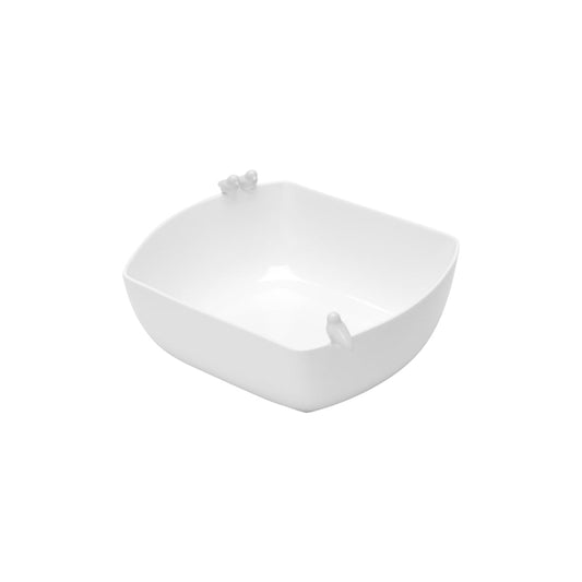 SALADEIRA PORCELANA BIRDS BRANCO 22,5x19x9,5cm