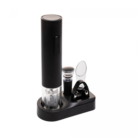 CJ 5 PECAS PARA VINHO DE PLASTICO PRETO
