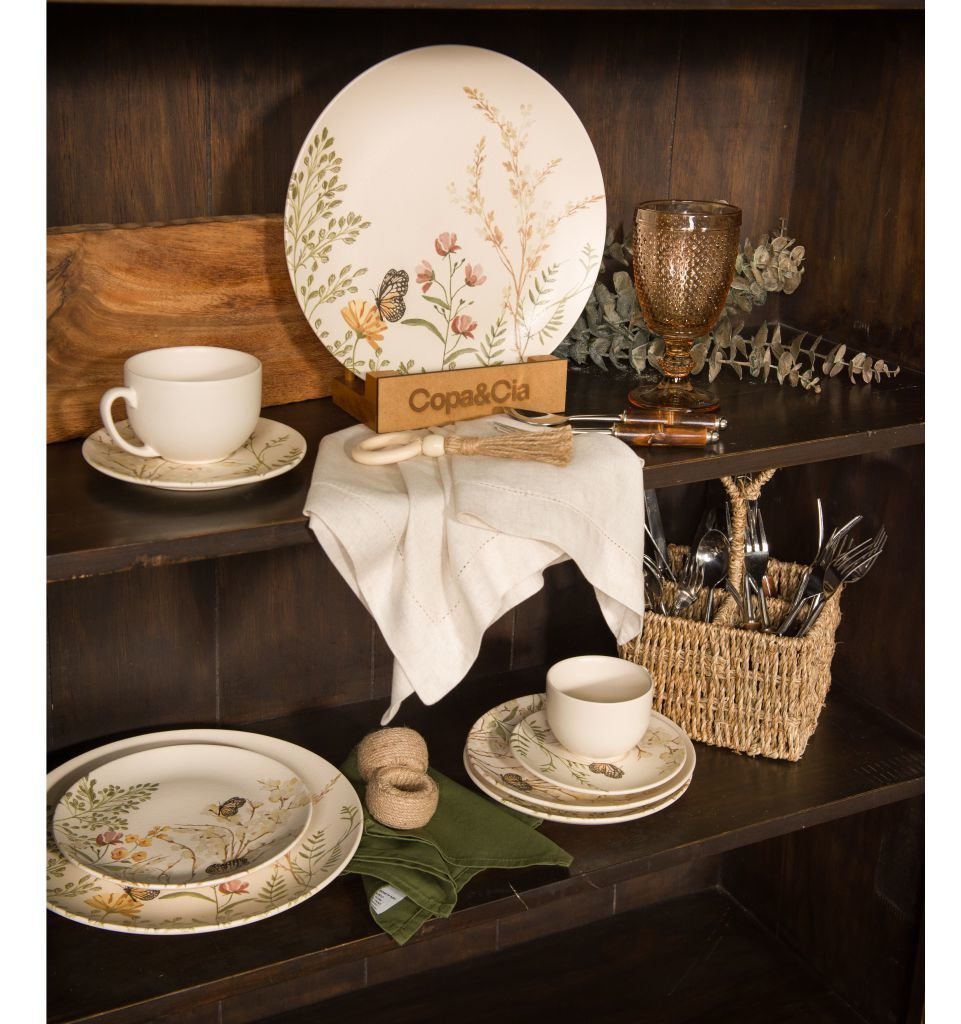 Xícara com Pires Aquarelle Garden - DoceLar Loja