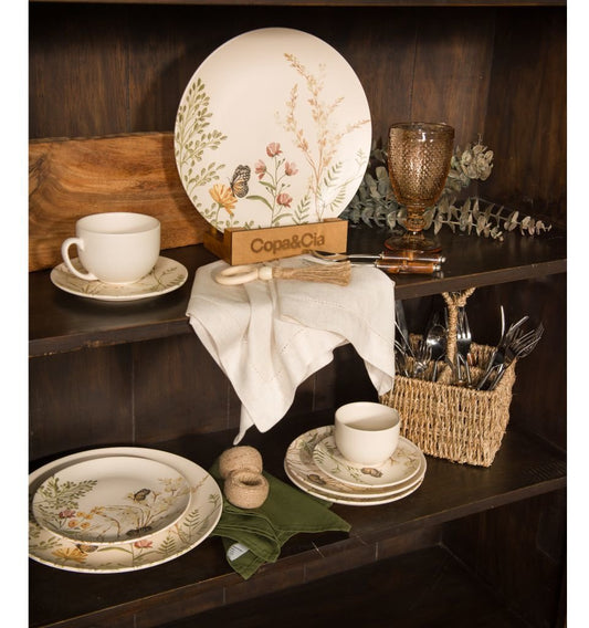 Xícara com Pires Aquarelle Garden - DoceLar Loja