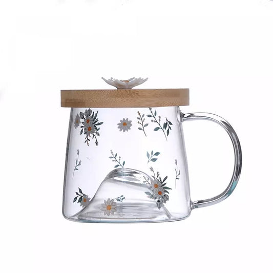 CANECA DE VIDRO COM PIRES DE BAMBU DAISY