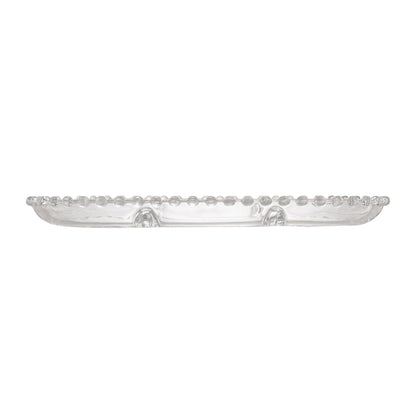 PETISQUEIRA DE CRISTAL COM 3 DIVISÕES OVAL PEARL 30X15X2CM