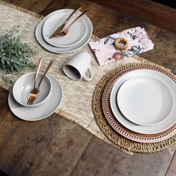 Caminho de Mesa Rami Franjas Natural - DoceLar Loja