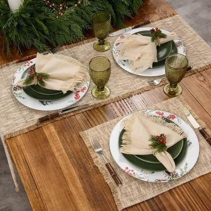 Caminho de Mesa Rami Franjas Natural - DoceLar Loja