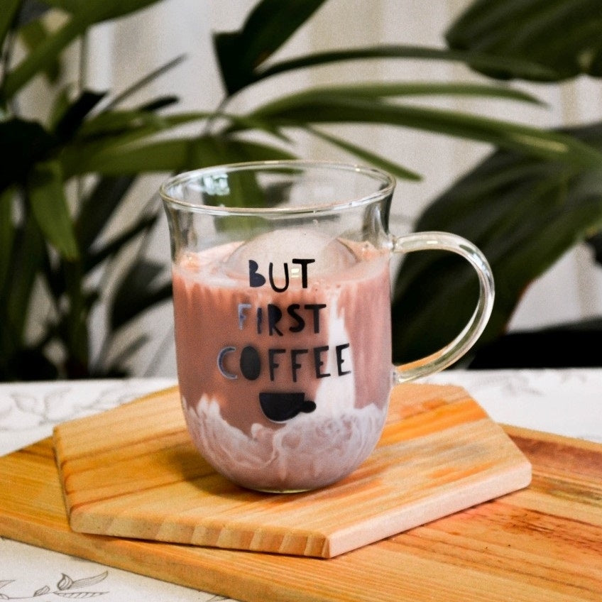 Jogo de 2 Xícaras Coffee Time em Vidro Borossilicato - DoceLar Loja