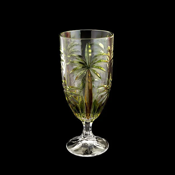 Cj 6 Taças Cristal Palm Tree HandPaint - DoceLar Loja