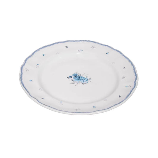 PRATO PARA SOBREMESA FLORESCER 19,5CM AZUL CERAMICA WOLFF