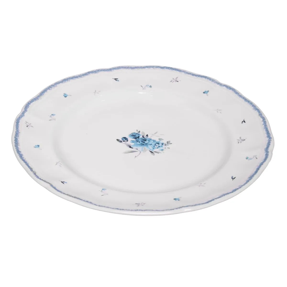 PRATO RASO FLORESCER 27CM AZUL CERAMICA WOLFF