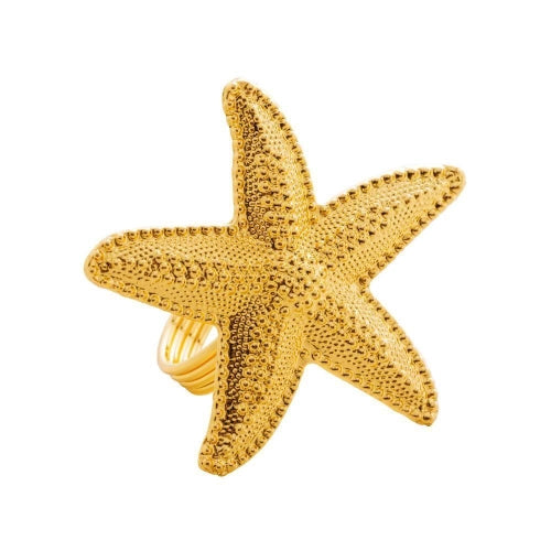 CJ 4 ANEIS P/GUARDANAPOS ZINCO ESTRELA DO MAR