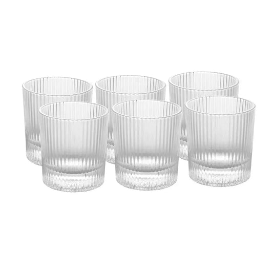CJ 6 COPOS WHISKY LINES EM CRISTAL 300ML