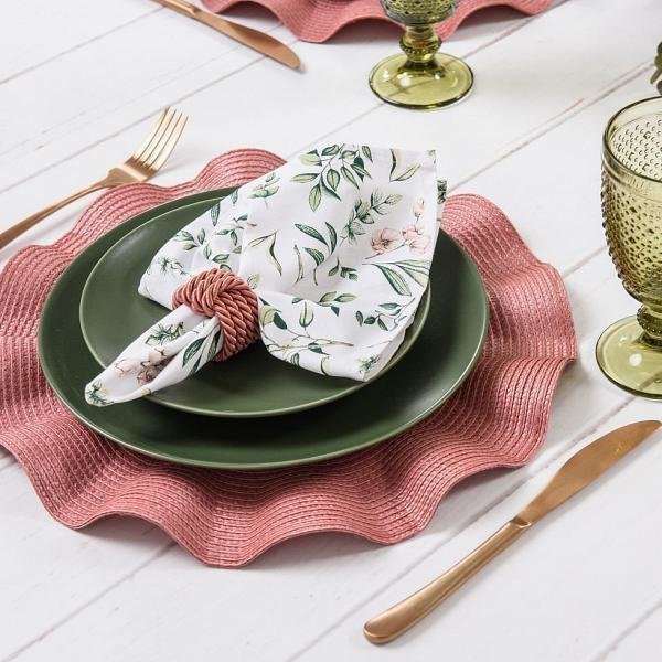 Jogo Americano Luna Wave Avulso Terracota - DoceLar Loja