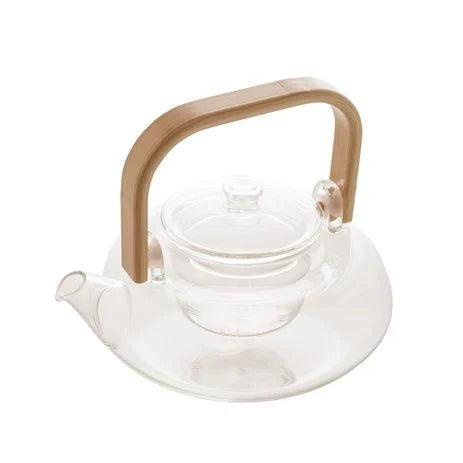 Chaleira De Vidro Borossilicato Resistente A Calor C/alça De Bambu - DoceLar Loja