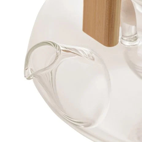 Chaleira De Vidro Borossilicato Resistente A Calor C/alça De Bambu - DoceLar Loja