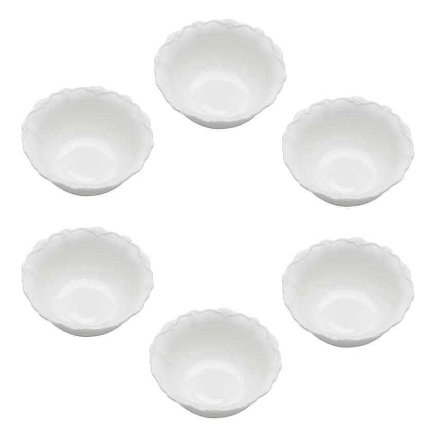 Conjunto 6 Bowls de Porcelana Fancy Branco - DoceLar Loja