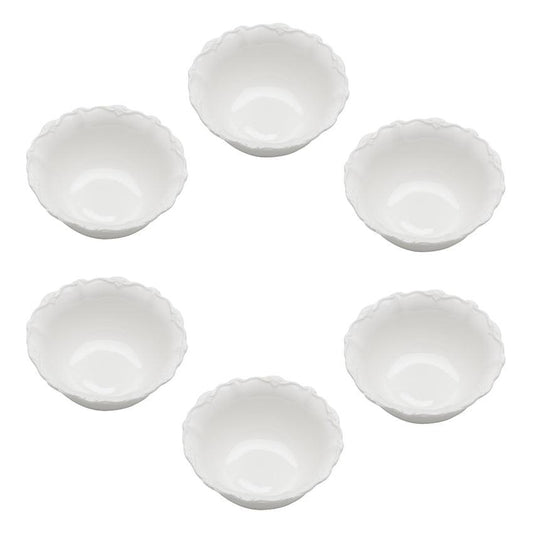 Conjunto 6 Bowls de Porcelana Fancy Branco - DoceLar Loja