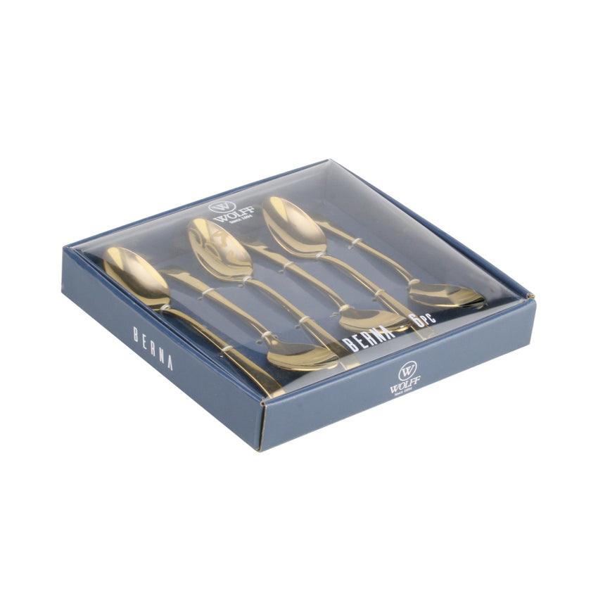 Conjunto 6 Colheres de Chá de Aço Inox Berna Dourado - DoceLar Loja