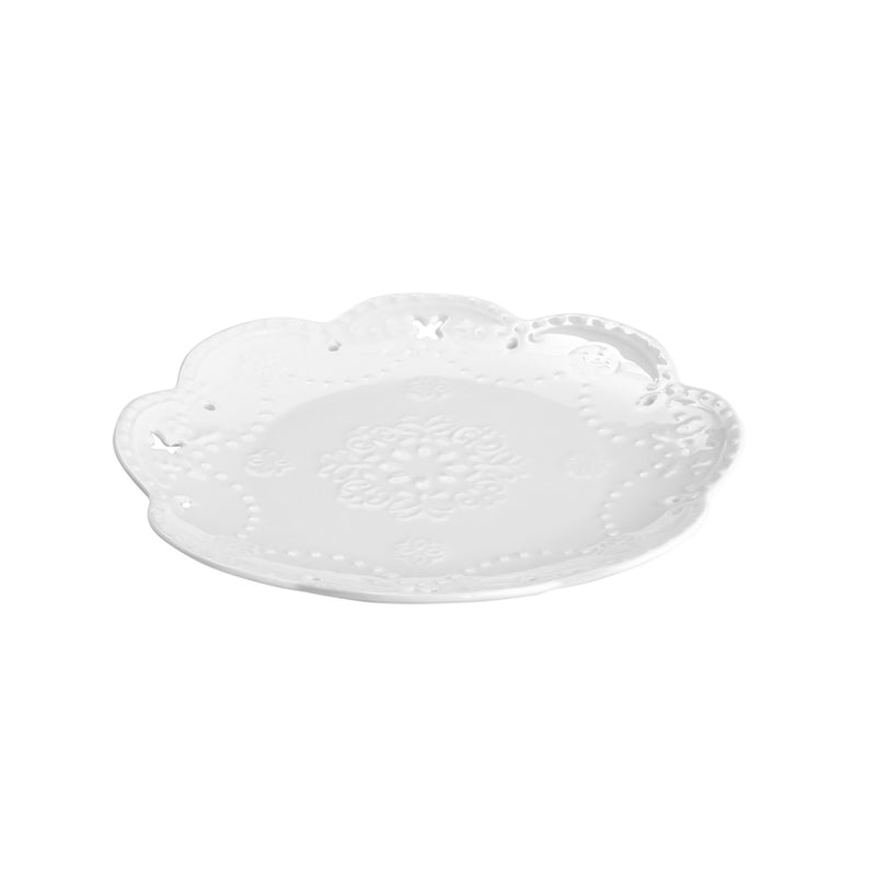 Conjunto 6 Pratos de Porcelana Butterfly Branco - DoceLar Loja