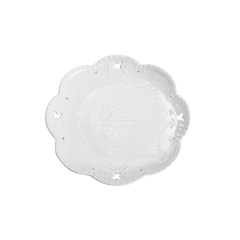 Conjunto 6 Pratos de Porcelana Butterfly Branco - DoceLar Loja