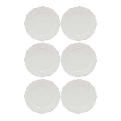 Conjunto 6 Pratos Rasos de Porcelana Fancy Branco - DoceLar Loja
