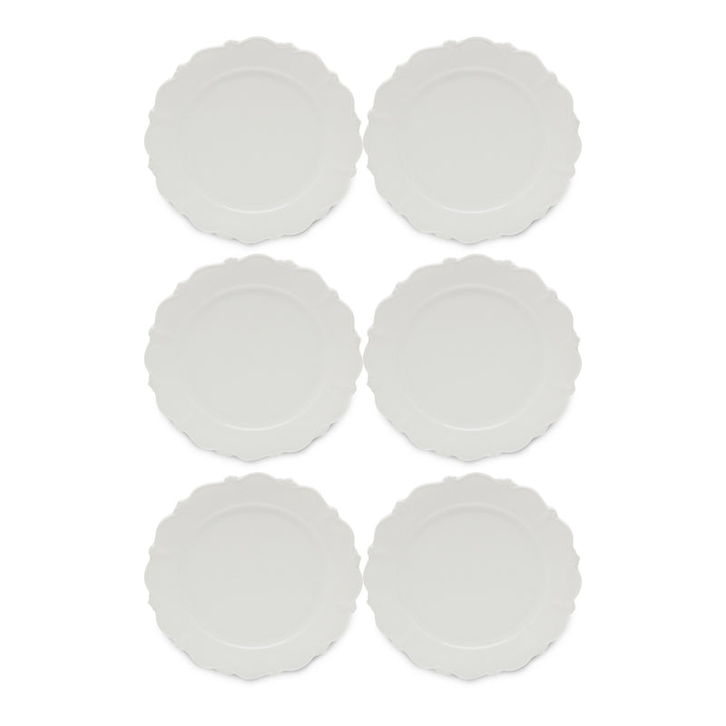 Conjunto 6 Pratos Rasos de Porcelana Fancy Branco - DoceLar Loja