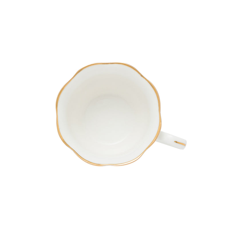 Conjunto 6 Xícaras de Café de Porcelana com Pires Maldivas Branco com Fio Dourado - DoceLar Loja