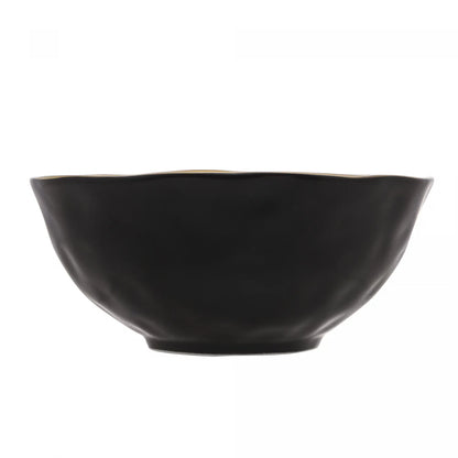 BOWL DE PORCELANA PRETO E DOURADO DUBAI
