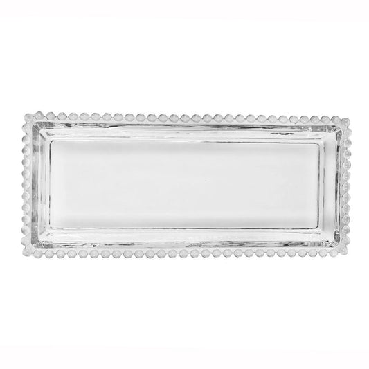TRAVESSA 30 X 13 CM DE CRISTAL TRANSPARENTE PEAR