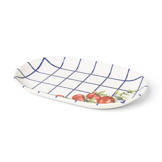 Travessa Aquarelle Xadrez Pomodoro e Basilico