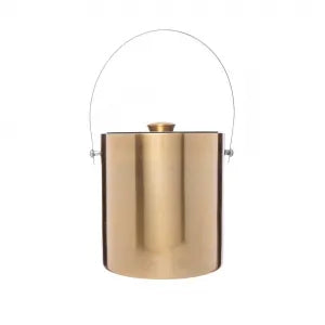 BALDE DE GELO DE ACO INOX DOURADO
