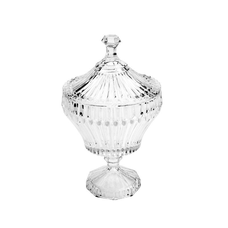 POTICHE DECORATIVO C/ PÉ DE CRISTAL RENAISSANCE 11,5CMX20CM