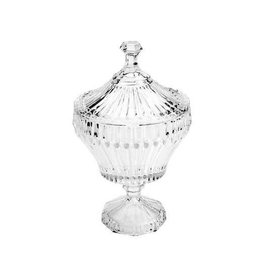 POTICHE DECORATIVO C/ PÉ DE CRISTAL RENAISSANCE 11,5CMX20CM