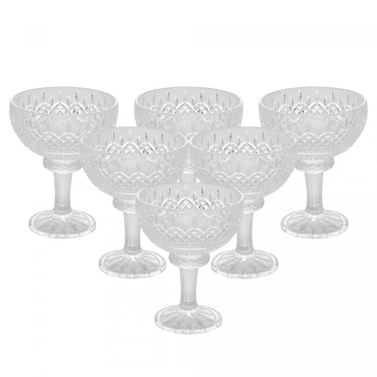 CJ 6 TACAS CRISTAL DE CHUMBO P/ SOBREMESA LYS 260ML