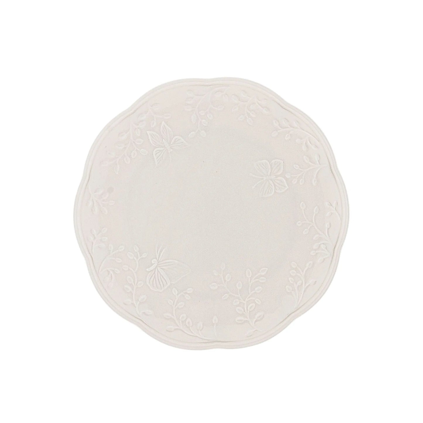 PRATO P/ SOBREMESA DE PORCELANA NEW BONE BUTTERFLY FLOWER