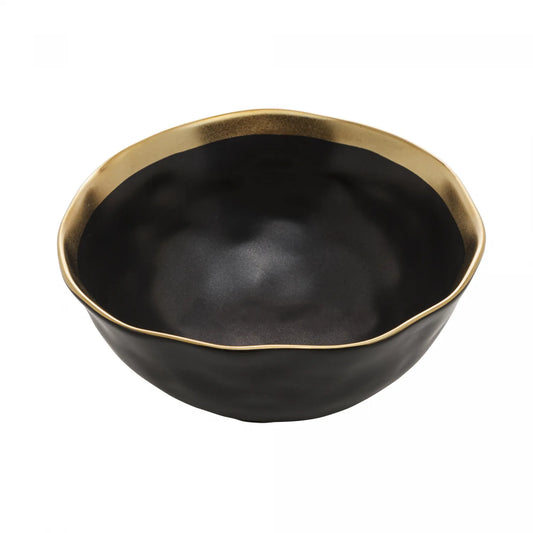 BOWL DE PORCELANA PRETO E DOURADO DUBAI