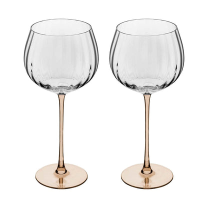 2 TAÇAS DE VINHO DE VIDRO COM HASTE ÂMBAR CLASSIC 720ML