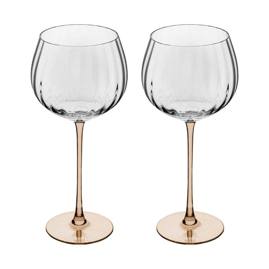 2 TAÇAS DE VINHO DE VIDRO COM HASTE ÂMBAR CLASSIC 720ML