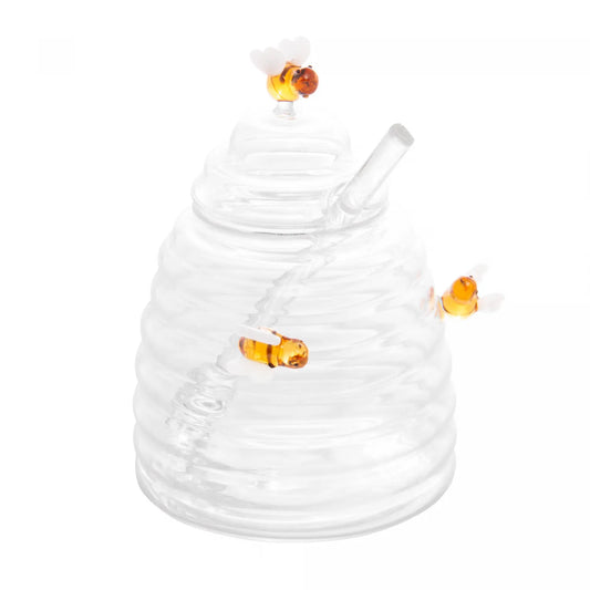 MELEIRA DE VIDRO BOROSSILICATO COM TAMPA E PEGADOR LOVELY BEE 470ML
