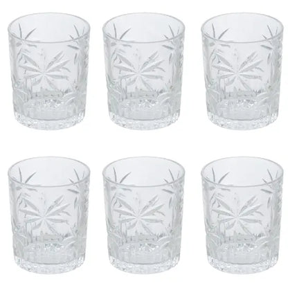 Conjunto 6 Copos Baixo de Cristal Palm Tree - DoceLar Loja