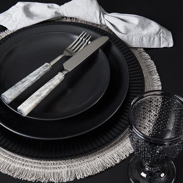 Jogo Americano Lana Cimento Queimado - DoceLar Loja