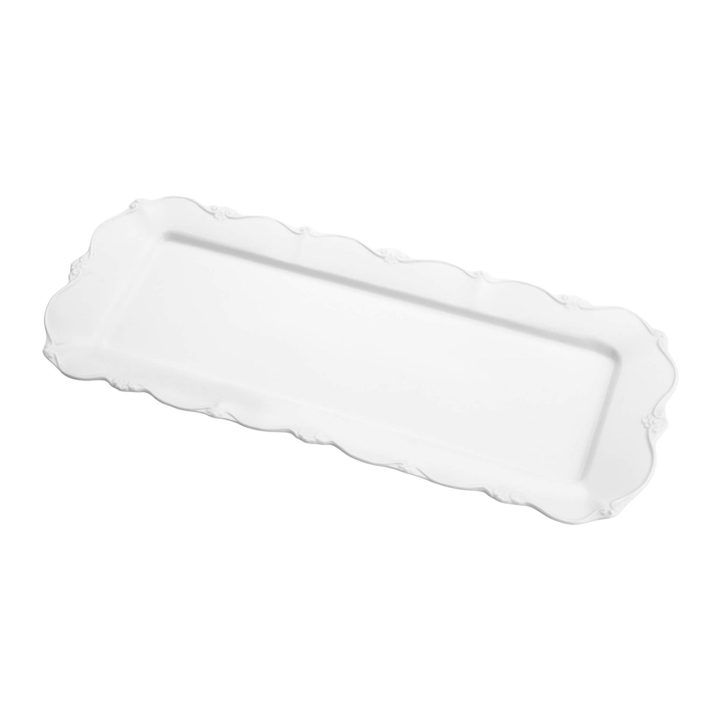 TRAVESSA PORCELANA FANCY BRANCO 35x16x2cm